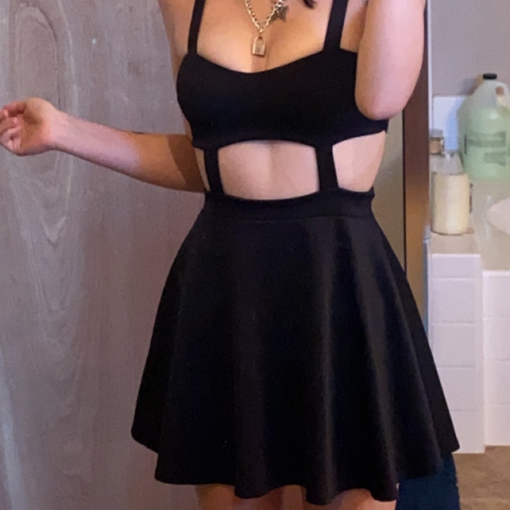 Black Mini Skater Dress🖤